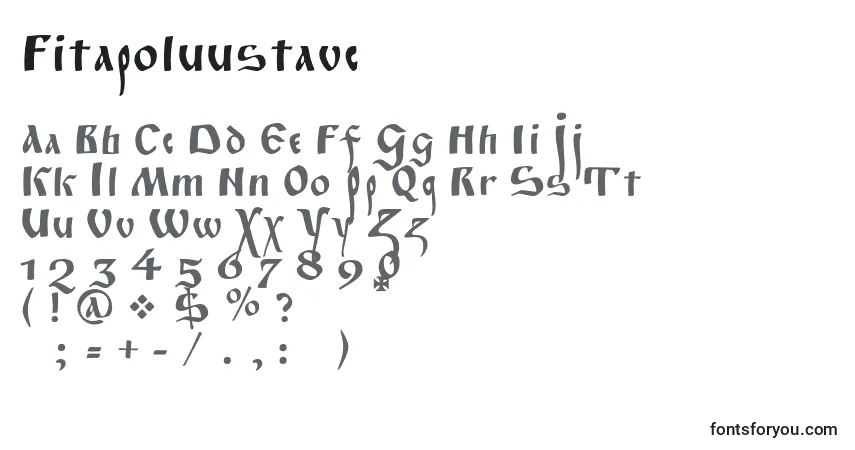 A fonte Fitapoluustavc – alfabeto, números, caracteres especiais