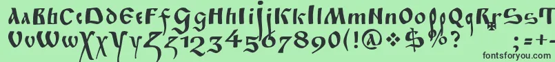 Fitapoluustavc Font – Black Fonts on Green Background