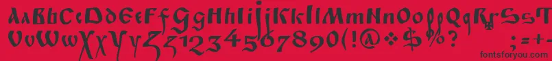 Fitapoluustavc-Schriftart – Schwarze Schriften auf rotem Hintergrund