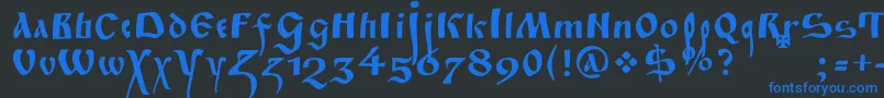 Fitapoluustavc Font – Blue Fonts on Black Background