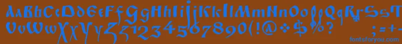 Fitapoluustavc Font – Blue Fonts on Brown Background