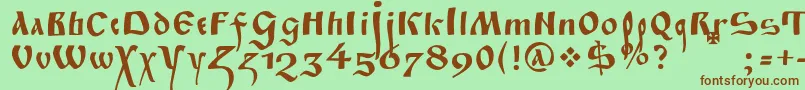 Fitapoluustavc Font – Brown Fonts on Green Background
