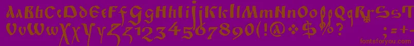 Fitapoluustavc Font – Brown Fonts on Purple Background