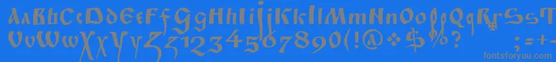 Fitapoluustavc Font – Gray Fonts on Blue Background