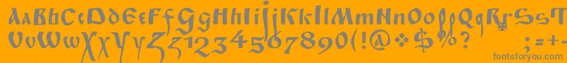 Fitapoluustavc Font – Gray Fonts on Orange Background