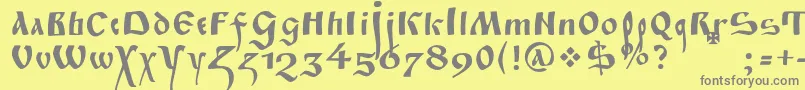 Fitapoluustavc Font – Gray Fonts on Yellow Background