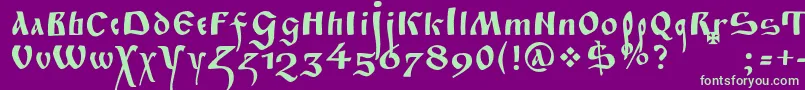 Fitapoluustavc Font – Green Fonts on Purple Background