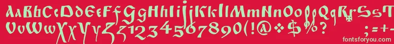 Fitapoluustavc Font – Green Fonts on Red Background