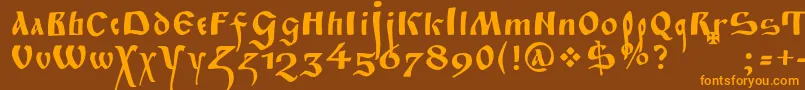 Fitapoluustavc Font – Orange Fonts on Brown Background