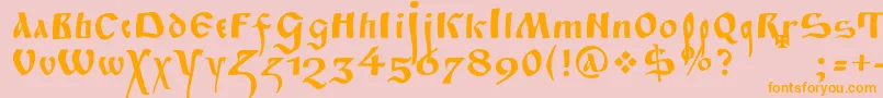Fitapoluustavc Font – Orange Fonts on Pink Background