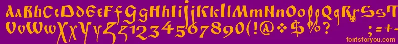 Fitapoluustavc Font – Orange Fonts on Purple Background