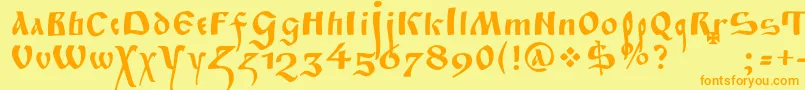 Fitapoluustavc Font – Orange Fonts on Yellow Background