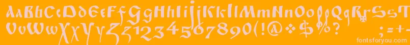 Fitapoluustavc Font – Pink Fonts on Orange Background