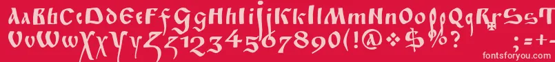 Fitapoluustavc Font – Pink Fonts on Red Background