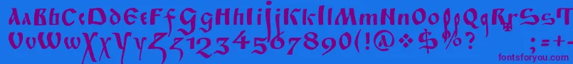 Fitapoluustavc Font – Purple Fonts on Blue Background