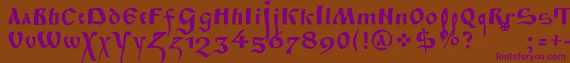 Fitapoluustavc Font – Purple Fonts on Brown Background