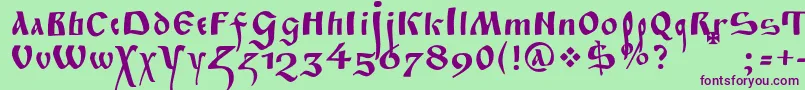 Fitapoluustavc Font – Purple Fonts on Green Background