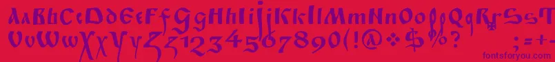 Fitapoluustavc Font – Purple Fonts on Red Background
