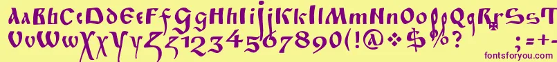 Fitapoluustavc Font – Purple Fonts on Yellow Background