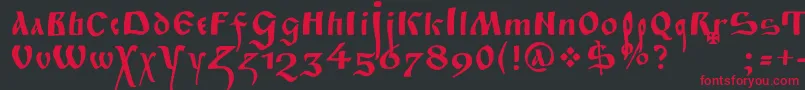 Fitapoluustavc Font – Red Fonts on Black Background