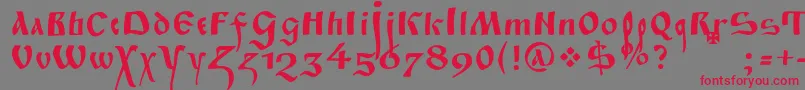 Fitapoluustavc Font – Red Fonts on Gray Background