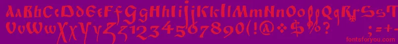 Fitapoluustavc Font – Red Fonts on Purple Background