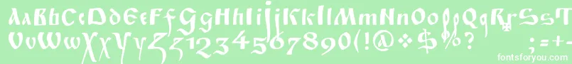 Fitapoluustavc Font – White Fonts on Green Background