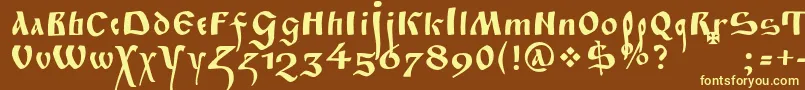 Fitapoluustavc Font – Yellow Fonts on Brown Background