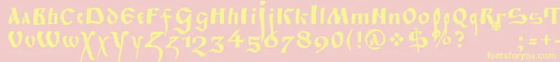 Fitapoluustavc Font – Yellow Fonts on Pink Background