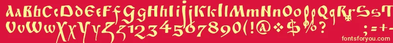 Fitapoluustavc Font – Yellow Fonts on Red Background