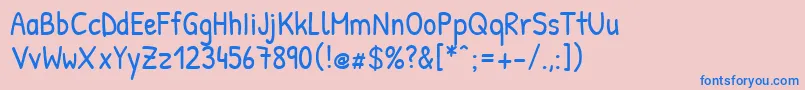 PatrickhandRegular Font – Blue Fonts on Pink Background