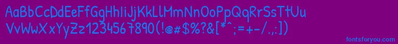 PatrickhandRegular Font – Blue Fonts on Purple Background