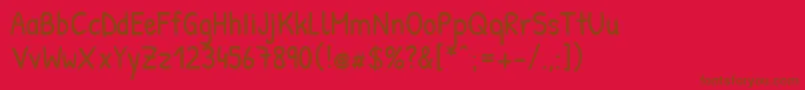 PatrickhandRegular-fontti – ruskeat fontit punaisella taustalla