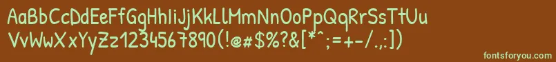 Шрифт PatrickhandRegular – зелёные шрифты на коричневом фоне