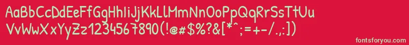PatrickhandRegular Font – Green Fonts on Red Background