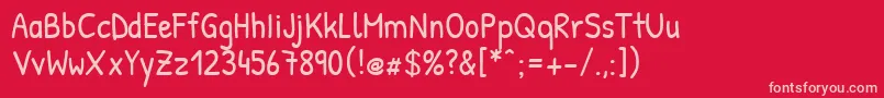 PatrickhandRegular Font – Pink Fonts on Red Background