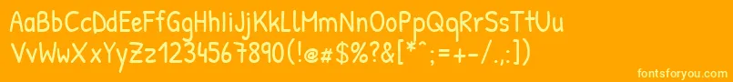 PatrickhandRegular-Schriftart – Gelbe Schriften auf orangefarbenem Hintergrund