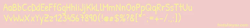 PatrickhandRegular Font – Yellow Fonts on Pink Background