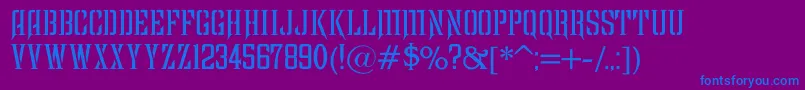 Ruinedc Font – Blue Fonts on Purple Background