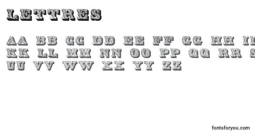 Lettres-fontti – aakkoset, numerot, erikoismerkit