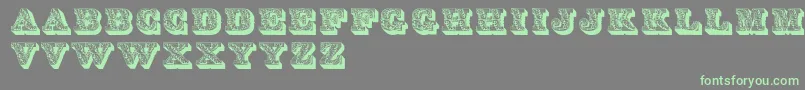Lettres Font – Green Fonts on Gray Background