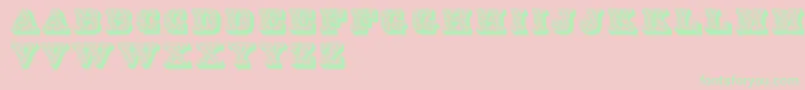 Lettres Font – Green Fonts on Pink Background