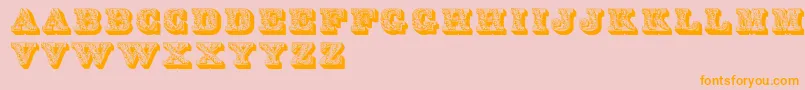Lettres Font – Orange Fonts on Pink Background