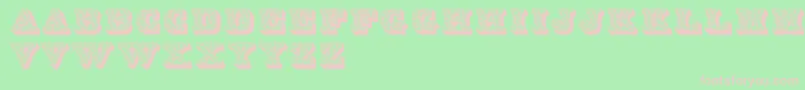 フォントLettres – 緑の背景にピンクのフォント