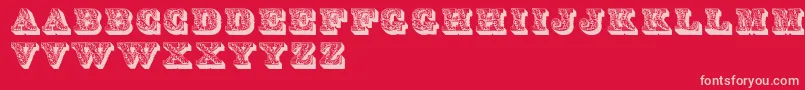 Lettres Font – Pink Fonts on Red Background