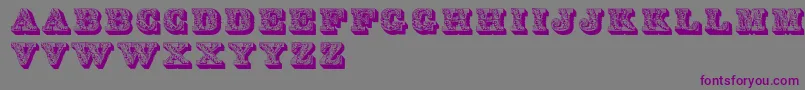 フォントLettres – 紫色のフォント、灰色の背景