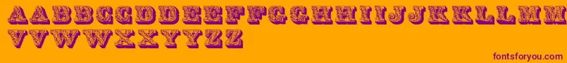 Lettres-Schriftart – Violette Schriften auf orangefarbenem Hintergrund