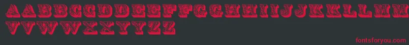 Lettres-Schriftart – Rote Schriften auf schwarzem Hintergrund