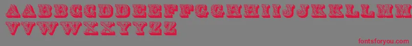 Lettres Font – Red Fonts on Gray Background