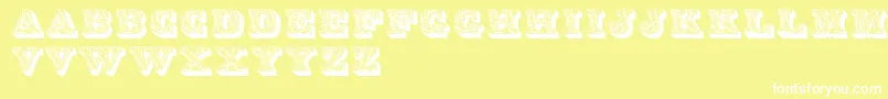 Lettres-Schriftart – Weiße Schriften auf gelbem Hintergrund